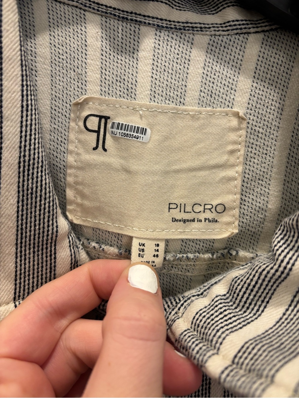 Pilcro Gray & White Striped Short-Sleeve Button Romper - Picture 3 of 3